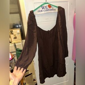 BROWN COQUETTE DRESS